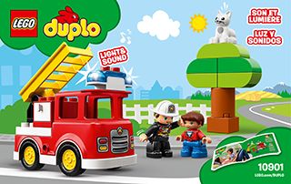 LEGO® Duplo 10901 Feuerwehrauto mit Feuerwehrmann Katzenfigur N1/19 