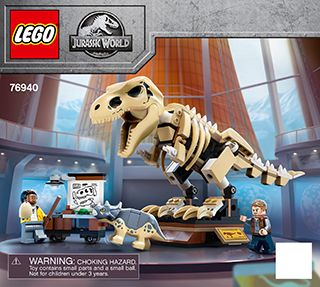 LEGO Jurassic World T-Rex Skelett Minifigur Figur Dino Fossil Museum 76940 