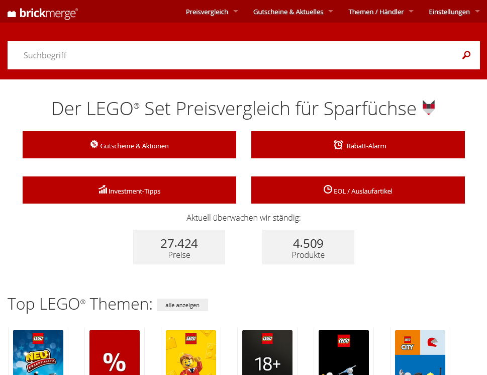 LEGO® Preisvergleich für Sparfüchse  Günstige LEGO® online Angebote  findest du auf