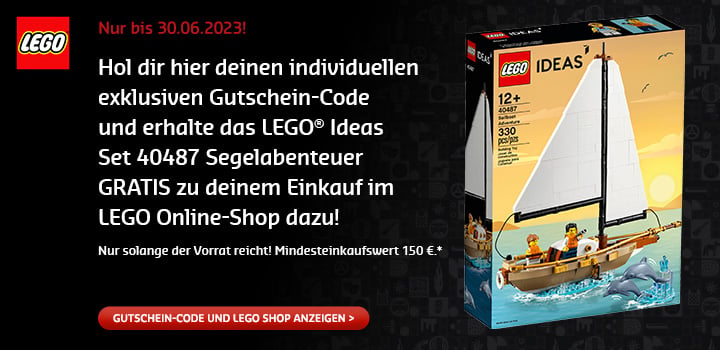 Gratis LEGO Ideas Set 40487 Segelabenteuer mit Gutscheincode*