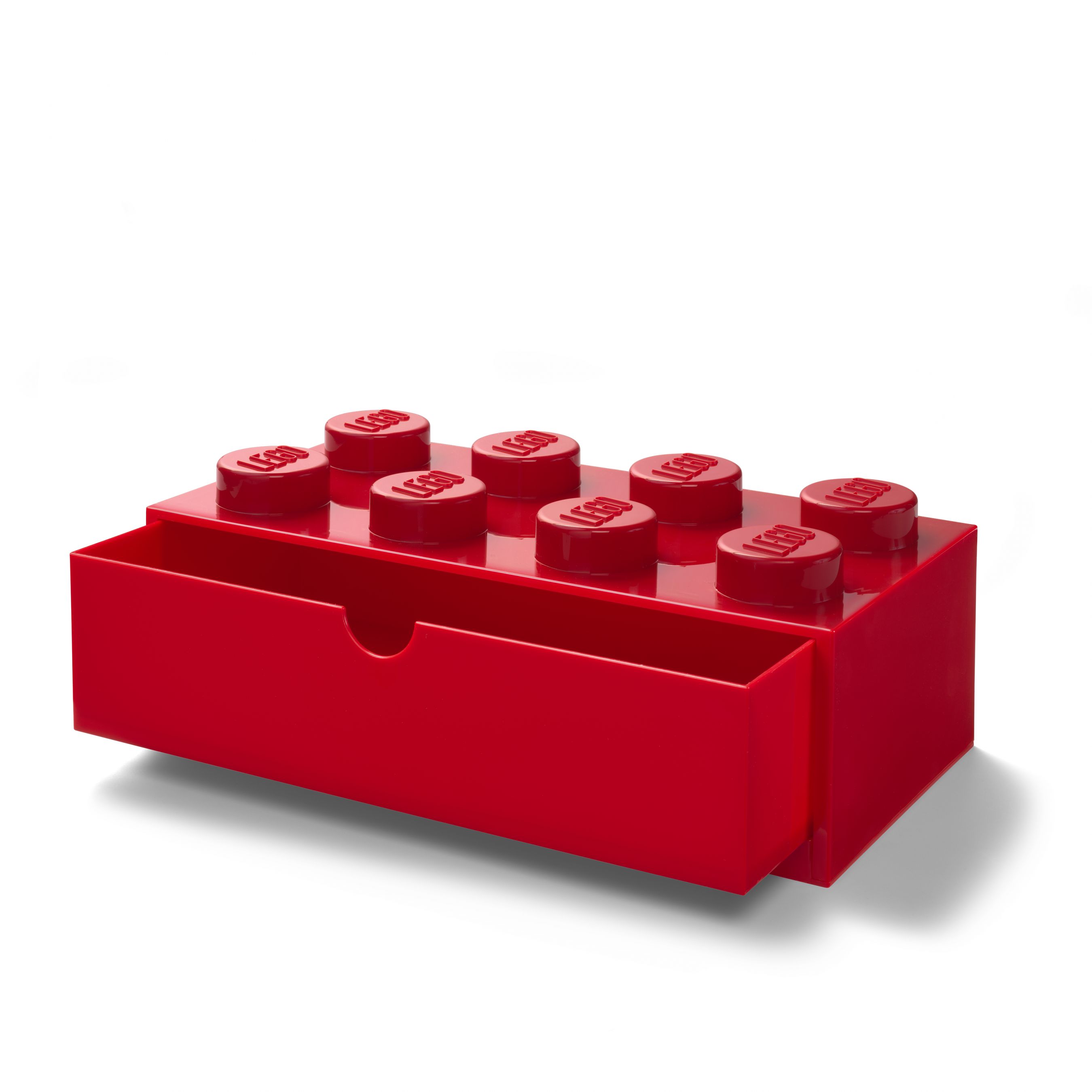 LEGO Gear 5006142 Aufbewahrungsstein mit Schubfach und 8 Noppen in Rot 5006142_LEGO_Desk_Drawer_8_Red_Open.jpg