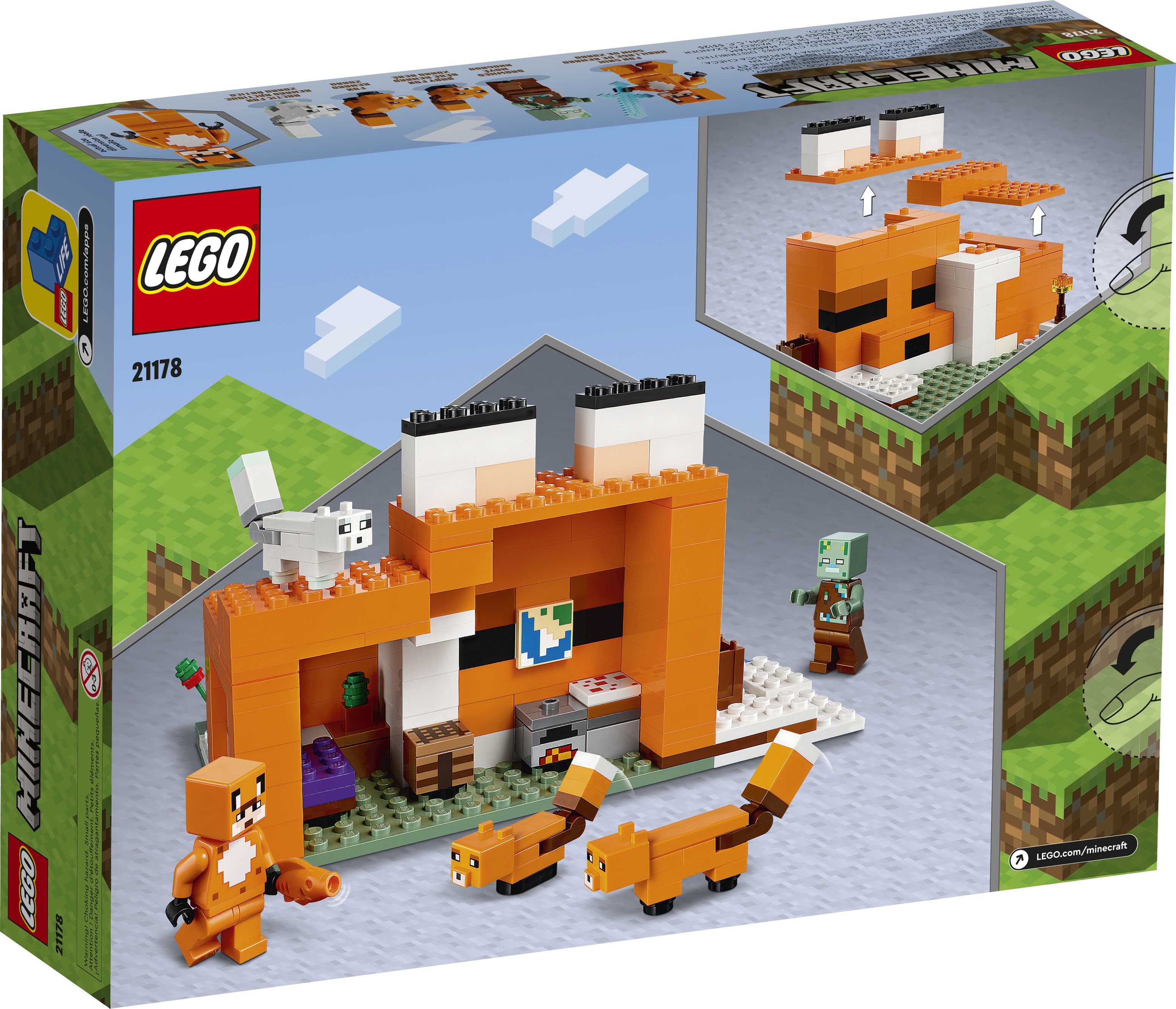 LEGO Minecraft 21178 Die Fuchs-Lodge LEGO_21178_Box5_v39.jpg