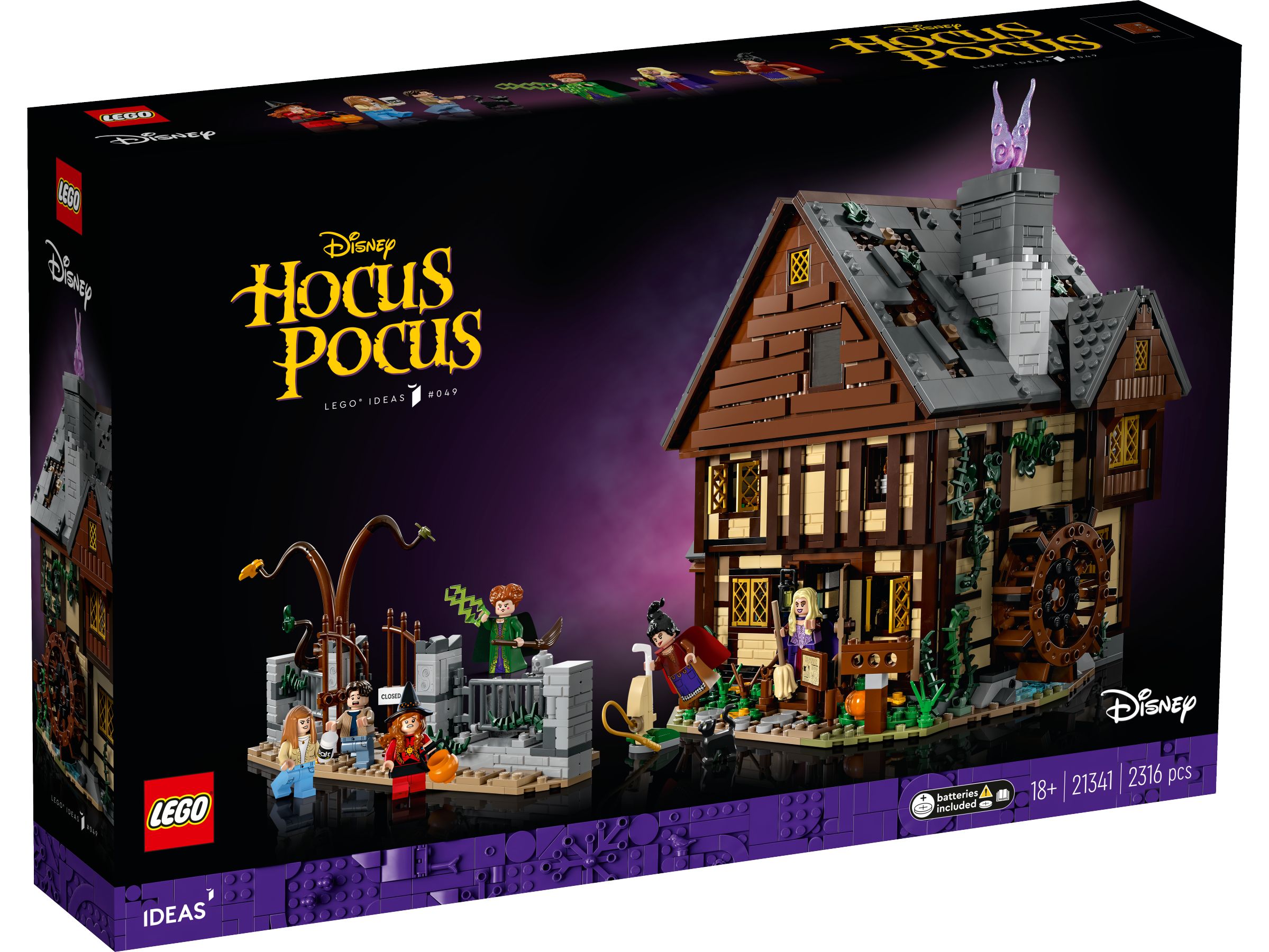 LEGO Ideas 21341 Disney Hocus Pocus: Das Hexenhaus der Sanderson-Schwestern LEGO_21341_Box1_v29.jpg