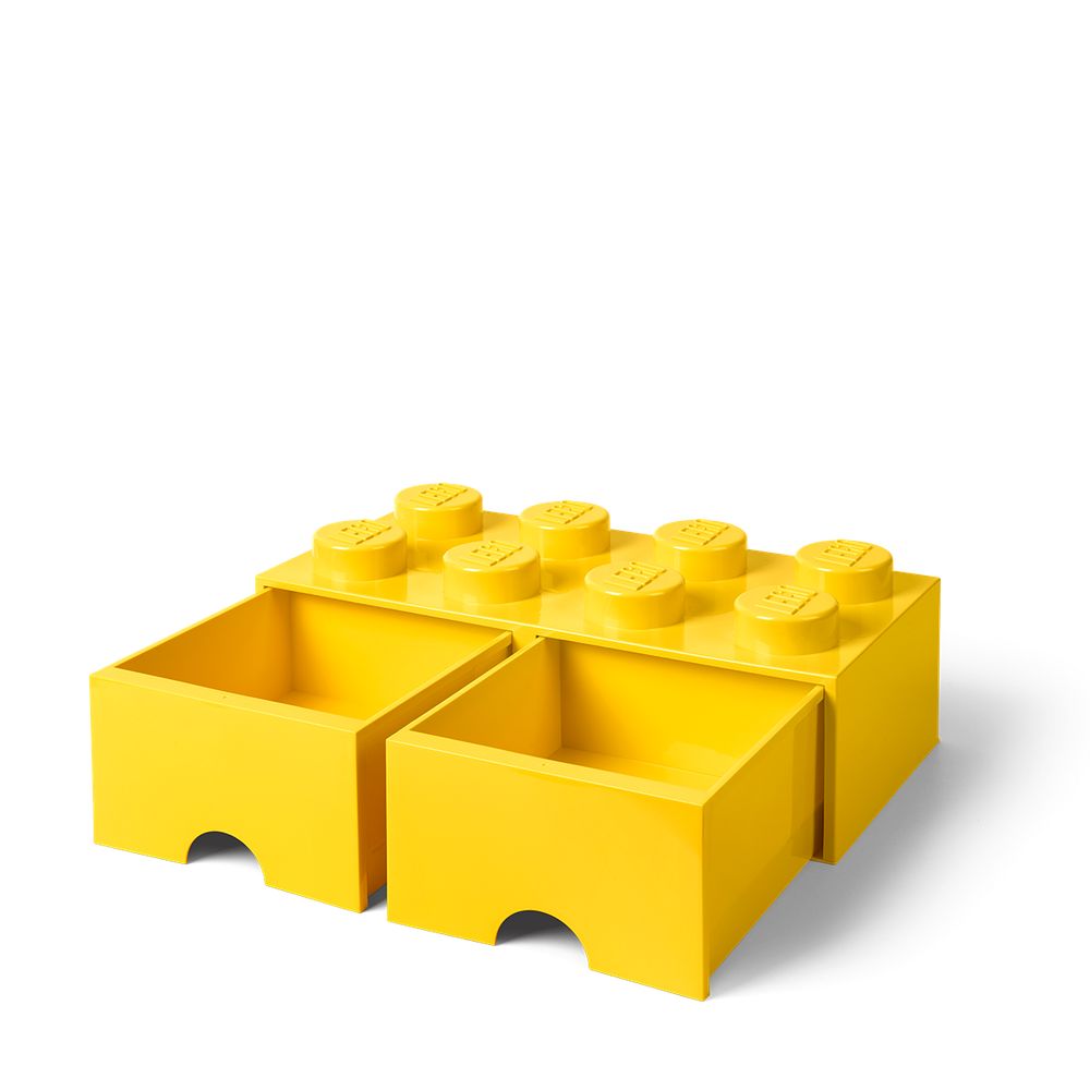 LEGO Gear 40061732 LEGO Aufbewahrungsbox mit Schublade mit 8 Noppen, gelb