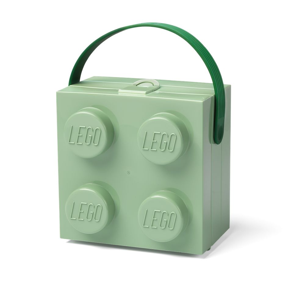 LEGO Gear 40240005 LEGO Lunchbox mit Henkel, vier Noppen, sandgrün
