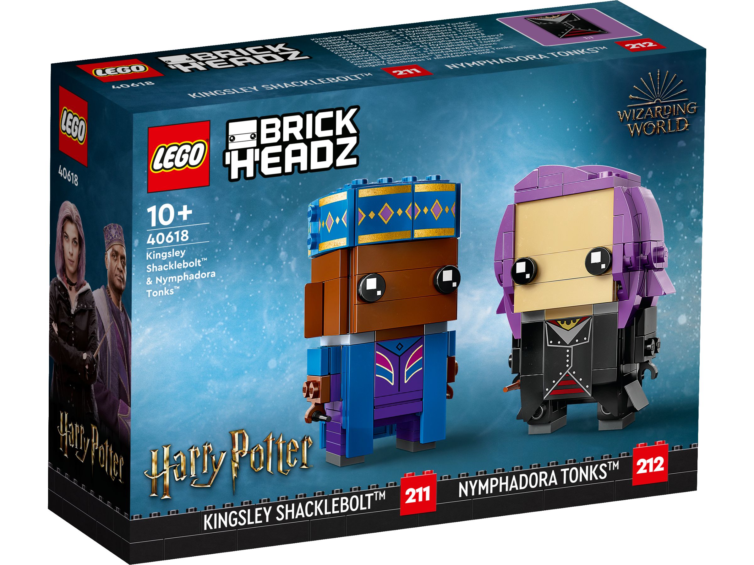 LEGO BrickHeadz 40618 Kingsley Shacklebolt™ & Nymphadora Tonks™ LEGO_40618_Box1_v29.jpg
