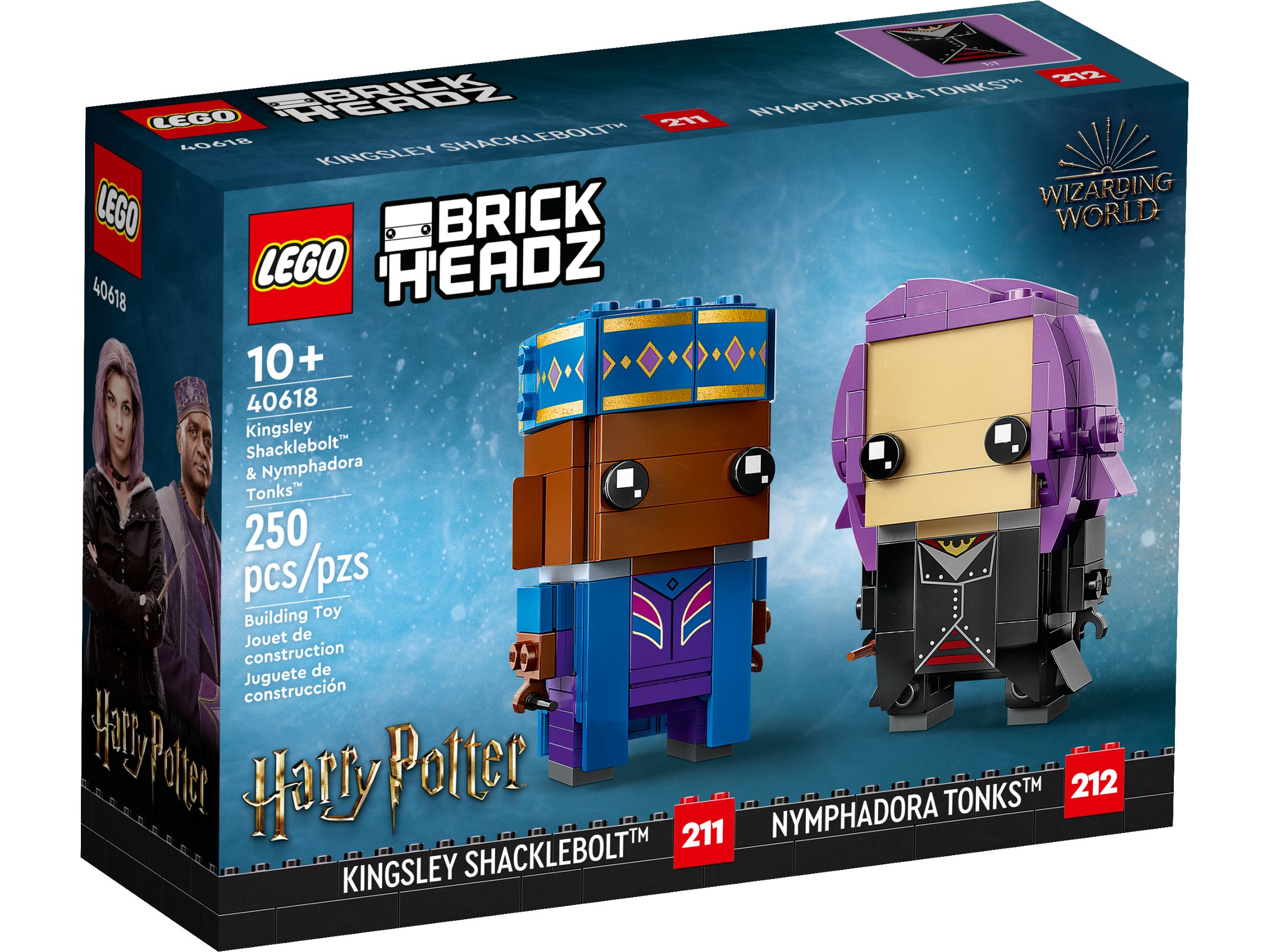 LEGO BrickHeadz 40618 Kingsley Shacklebolt™ & Nymphadora Tonks™ LEGO_40618_Box1_v39.jpg