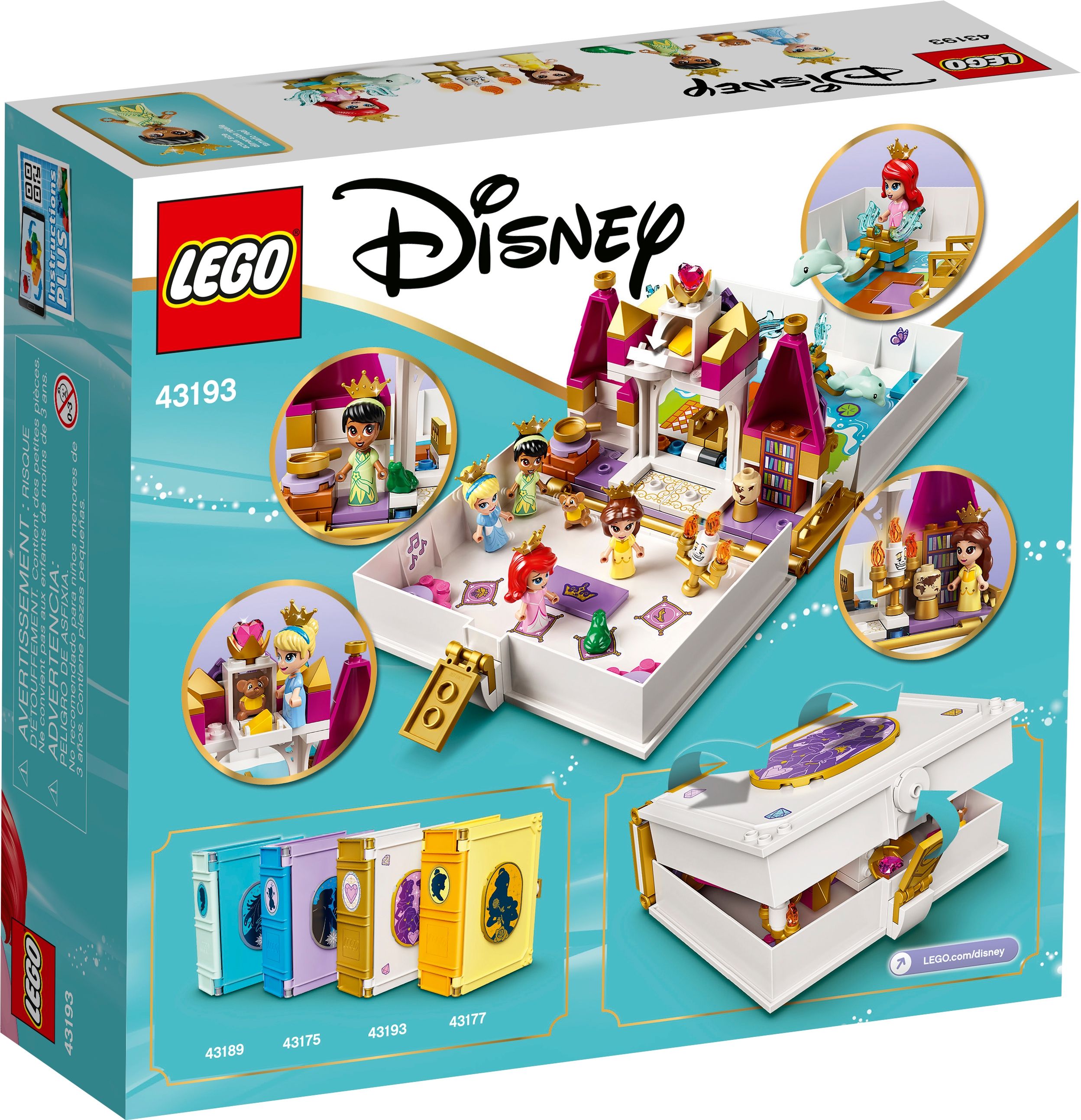 LEGO Disney 43193 Märchenbuch Abenteuer mit Arielle, Belle, Cinderella und Tiana LEGO_43193_box5_v39.jpg