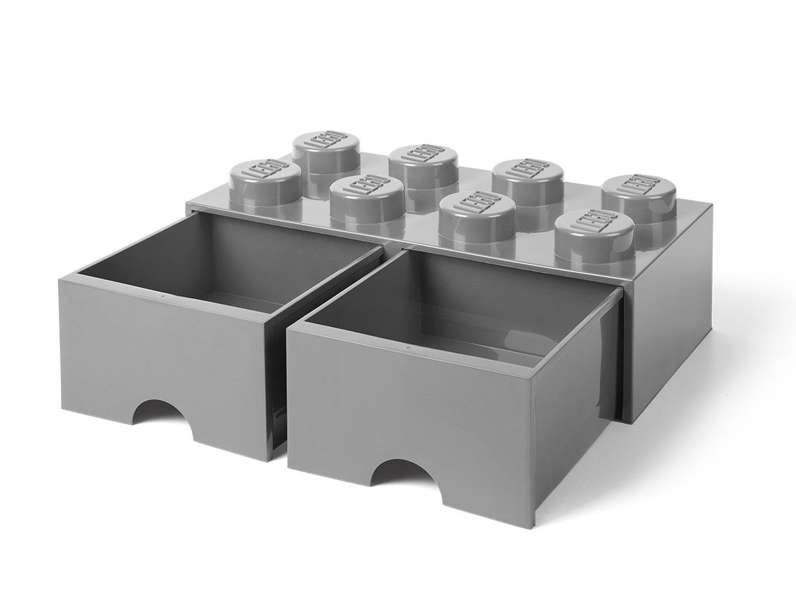 LEGO Gear 5005720 LEGO® Aufbewahrungsstein mit 8 Noppen und Schubfächern in Steingrau LEGO_5005720_alt1.jpg