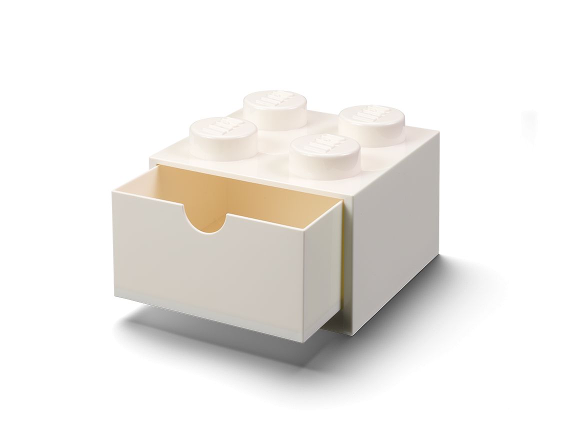 LEGO Gear 5006313 Aufbewahrungsstein mit Schubfach in Weiß