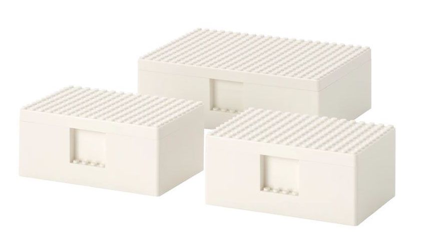 LEGO Promotional 70372186 IKEA BYGGLEK Schachtel mit Deckel 3er-Set weiß