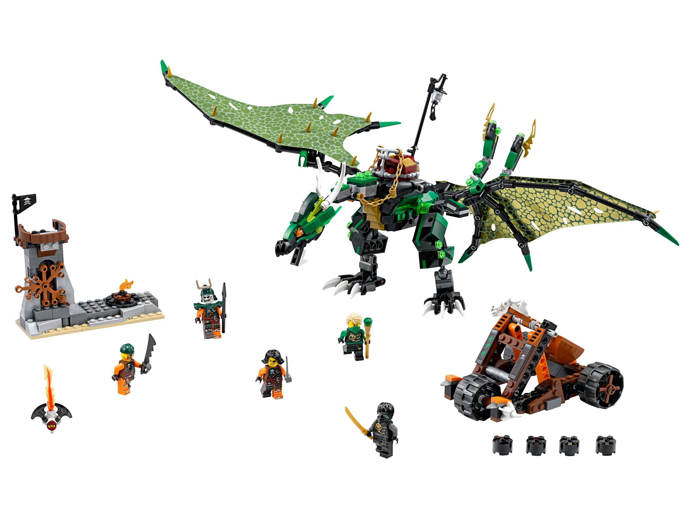 mit Bauanleitung LEGO NINJAGO Der Grüner Energie-Drache 70593 