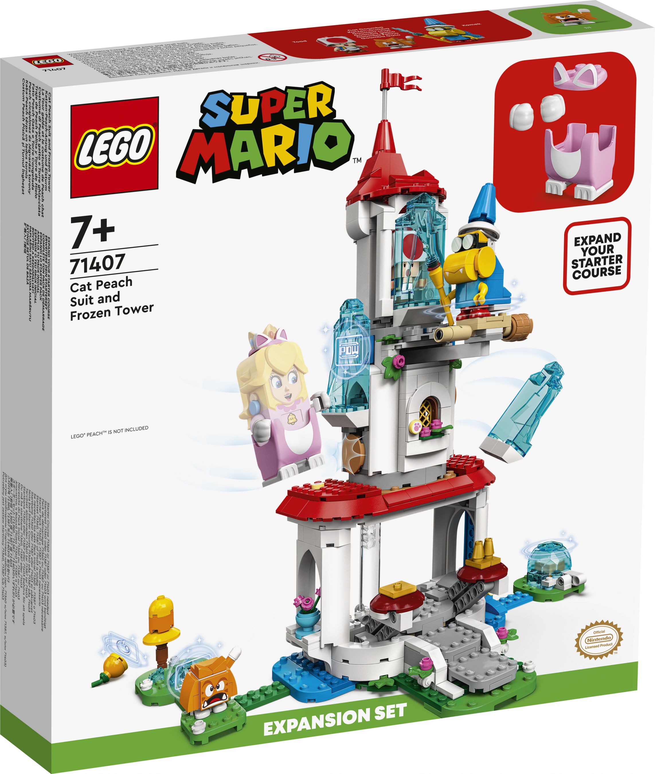 LEGO Super Mario 71407 Katzen-Peach-Anzug und Eisturm – Erweiterungsset LEGO_71407_Box1_v29.jpg