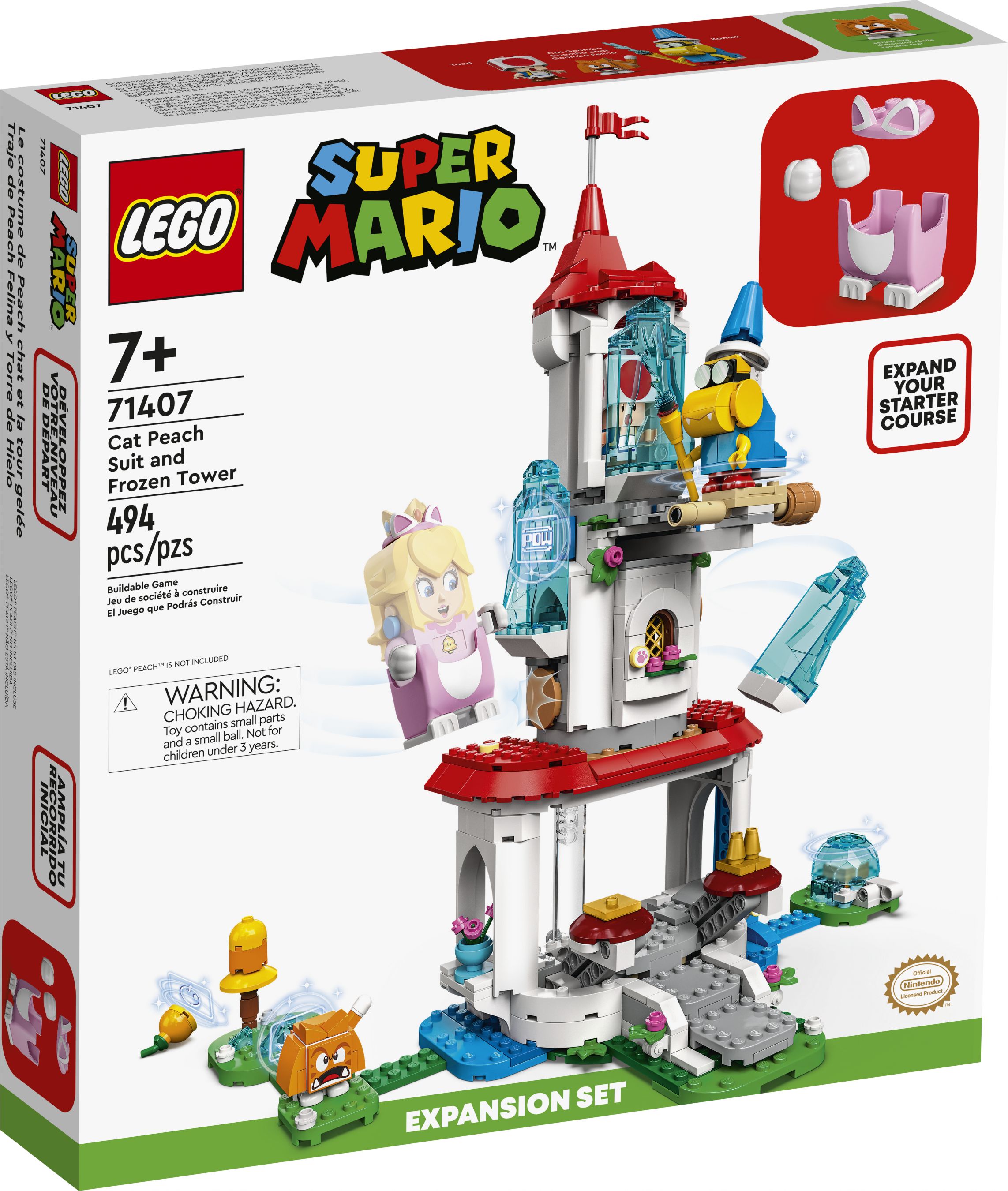 LEGO Super Mario 71407 Katzen-Peach-Anzug und Eisturm – Erweiterungsset LEGO_71407_Box1_v39.jpg