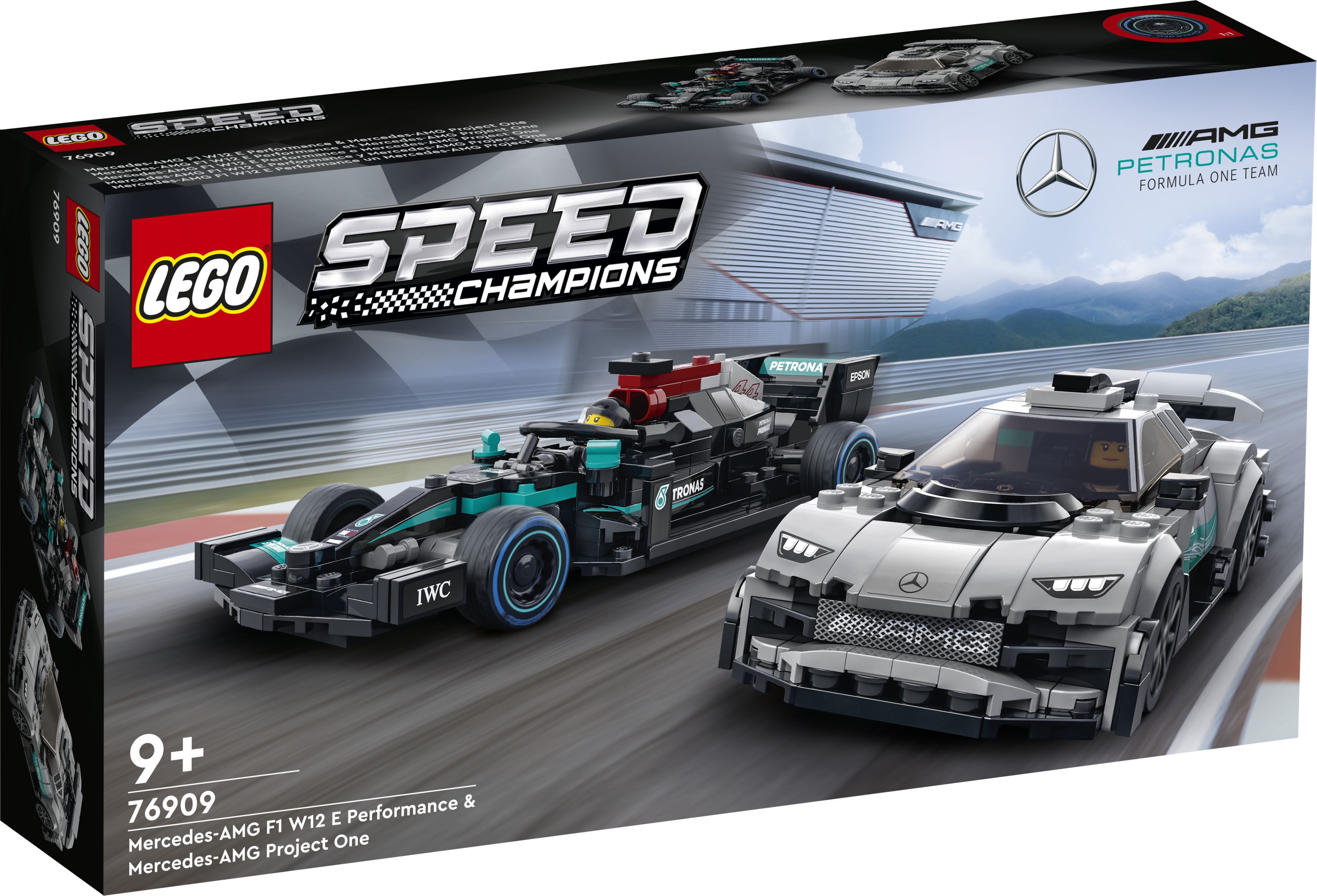 LEGO Speed Champions 76909 Mercedes-AMG F1 W12 E Performance & Mercedes-AMG Project One LEGO_76909_Box1_v29.jpg