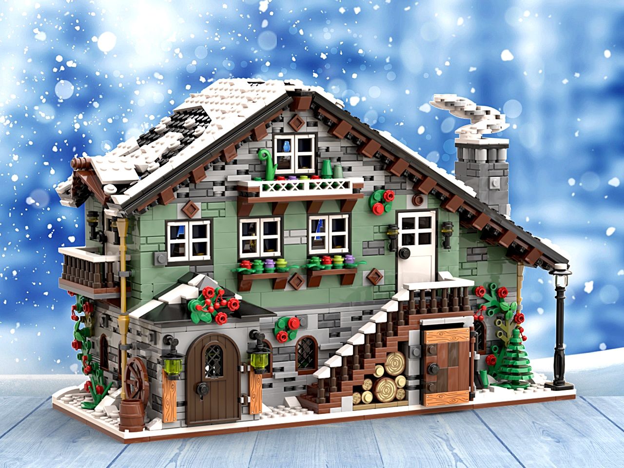 LEGO Bricklink 910004 Winterliche Almhütte