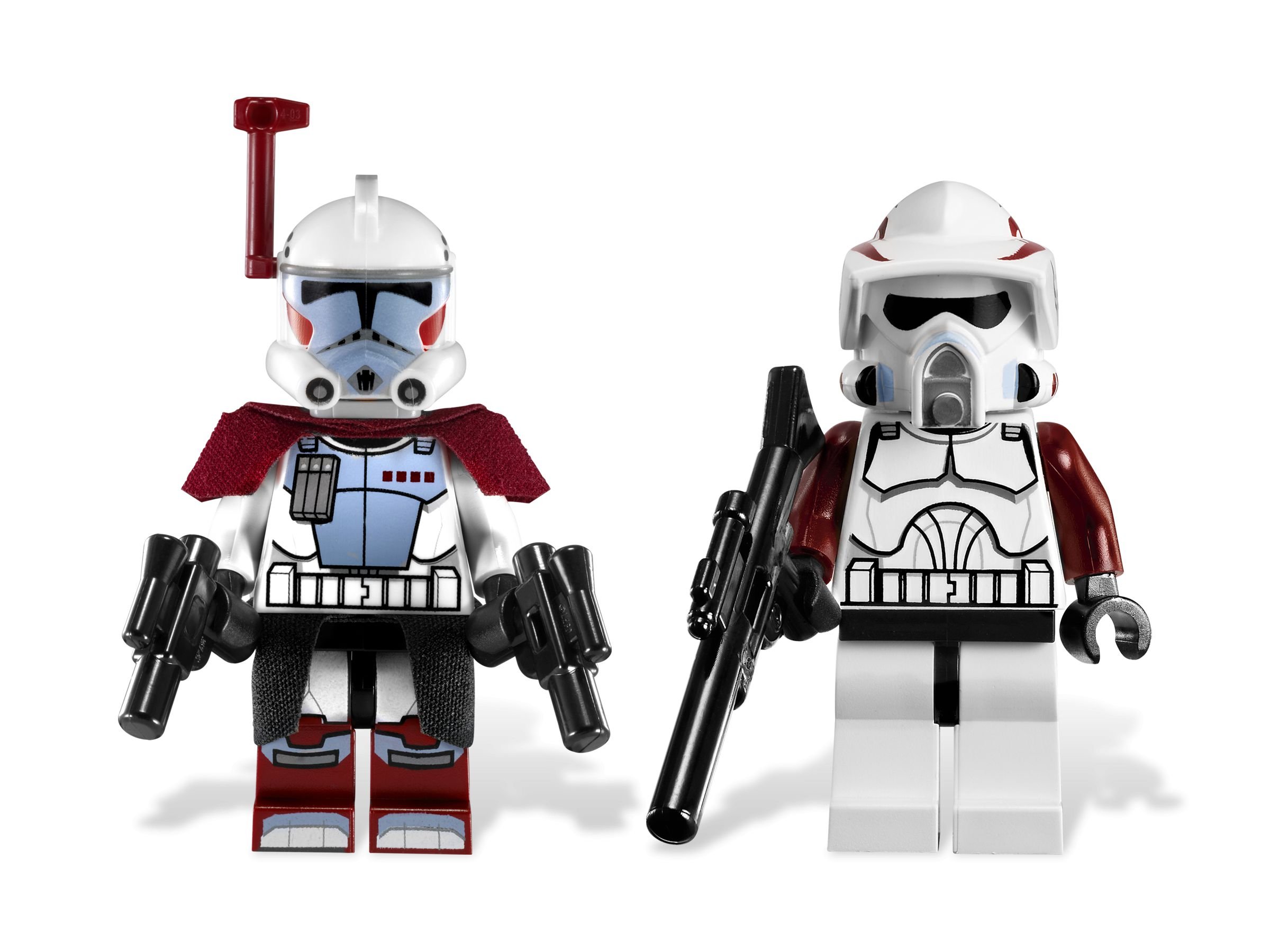 red lego star wars clone fighter