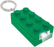 LEGO Gear 5002804 2 x 4 LEGO® Stein-Schlüsselanhänger mit Licht (Grün)