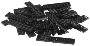 LEGO Bulk Bricks 10057 Black Plates (2-Stud Rows)