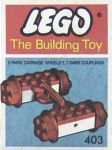 LEGO System 403 Train Couplers and Wheels (The Building Toy)