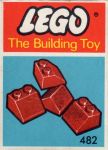 LEGO System 482 Slopes and Slopes Double 2 x 2, Red (The Building Toy)