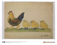 LEGO Gear 5006002 Toy Hen and Chicks Art Print