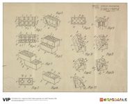 LEGO Gear 5006004 First Edition Print - Page from British Patent Application for LEGO Elements, 1968