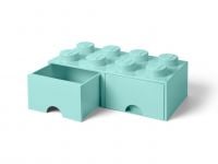 LEGO Gear 5006182 LEGO® Aufbewahrungsstein mit 8 Noppen und Schubfächern in Wasserblau