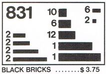 LEGO Basic 831 Black Bricks Parts Pack